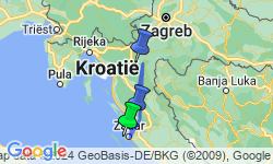 Google Map: Wandelreis Kroatië, 8 dagen