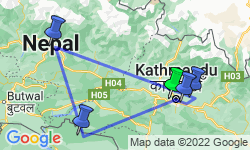 Google Map: Rondreis Nepal, 16 dagen