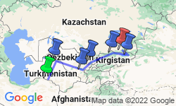 Google Map: Zijderoute, 22 dagen