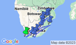 Google Map: Rondreis Zuid-Afrika, Lesotho & Swaziland, 22 dagen hotel/chaletreis