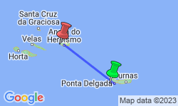 Google Map: Groepsreis Azoren Eilandhoppen; Een natuurbelevenis op São Miguel en Terceira