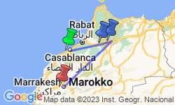 Google Map: Groepsreis Marokko Kort; Langs de koningssteden