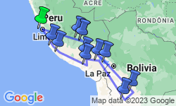 Google Map: Groepsreis Peru & Bolivia; Tussen altiplano en zoutvlakte