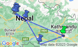 Google Map: Groepsreis Nepal Avontuurlijk; Rondreis met Himalaya trektocht