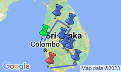Google Map: Groepsreis Sri Lanka 'on a Shoestring'; Ontmoeting met hindoes en boeddhisten