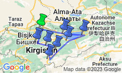 Google Map: Groepsreis Kirgizië; Bergmeren, adelaars en nomaden