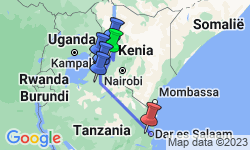 Google Map: Groepsreis Kenia, Tanzania & Zanzibar; Oost-Afrika compleet