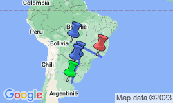 Google Map: Groepsreis Argentinië & Brazilië; Tango en samba in één reis