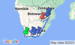 Google Map: Groepsreis Zuid-Afrika Hoogtepunten - 15 dagen; Van Kaapstad naar Kruger