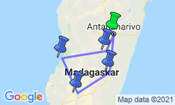 Google Map: Rondreis MADAGASCAR - 17 dagen; Bijzonder Madagascar