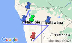 Google Map: Camperreis vanuit Windhoek