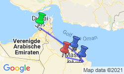 Google Map: Dubai en Oman - fly drive