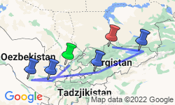 Google Map: Hoogtepunten Oezbekistan en Kirgizië - privéreis