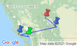 Google Map: Camperreis vanuit Vancouver