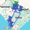 Google Map: India's Gouden Driehoek en Goa