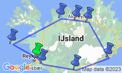 Google Map: Cirkel rondom IJsland