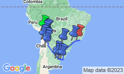 Google Map: Bolivia to Brazil: Highlands & Coastlines