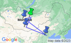 Google Map: Mongolië -  Wandelreis, 21 dagen