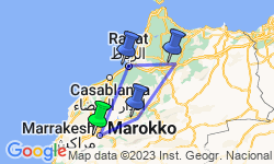Google Map: 8 daagse fly drive Koningssteden van Marokko
