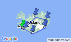 Google Map: 8 daagse fly drive Rondje IJsland