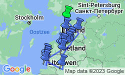 Google Map: 14 daagse fly drive Baltische Staten