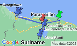 Google Map: 16-daagse fly-drive Suriname Compleet