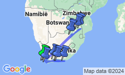 Google Map: Rondreis Zuid-Afrika, 15 dagen