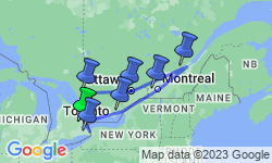 Google Map: 15 daagse fly drive Hoogtepunten Oost Canada