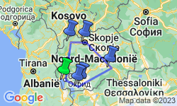 Google Map: 8 daagse fly drive Magisch Noord Macedonië