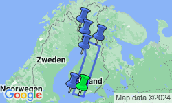 Google Map: Finse Meren en Lapland (o.b.v. eigen vervoer)