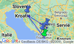 Google Map: Relaxt door Dalmatië & Bosnië-Herzegovina (o.b.v. eigen vervoer)