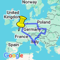 Google Map: European Trail: Capitals & Cafés