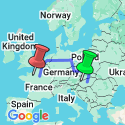 Google Map: Budapest to Paris: Bike Tours & Belgian Waffles