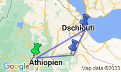 Google Map: Äthiopien • Djibouti: Durch die Wüste Danakil