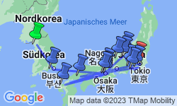 Google Map: Südkorea • Japan: Historische Kaiserreiche im fernen Osten