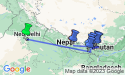 Google Map: Indien | Sikkim • Bhutan • Nepal: Teeplantagen, Dzongs und Stupas