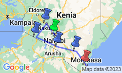 Google Map: Kenia: Von der Masai Mara an den Indischen Ozean