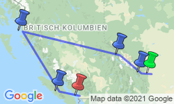 Google Map: Höhepunkte Westkanadas