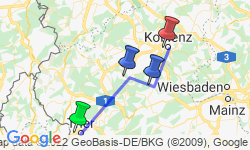 Google Map: Der Mosel-Radweg von Trier nach Koblenz
