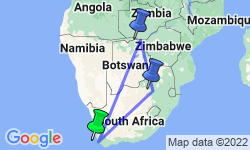 Google Map: Ultimate South Africa and Victoria Falls