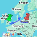 Google Map: London to Warsaw Vistas