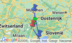 Google Map: Italië -  Te voet over de Alpen, etappe 3, 8 dagen