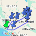 Google Map: USA Road Trip — Grand Canyon, Vegas & Death Valley