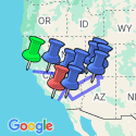 Google Map: USA Road Trip: Big Cities & West Coast Parks