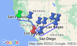 Google Map: USA Road Trip: Big Cities & West Coast Parks