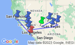 Google Map: Vegas & California - National Parks & Highway 1 Adventure