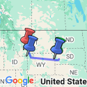 Google Map: South Dakota to Yellowstone Parks Explorer
