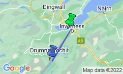 Google Map: Loch Ness and the Highlands Cycling
