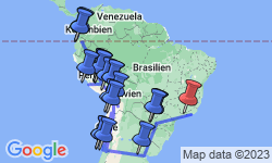 Google Map: Ecuador • Peru • Bolivien • Chile • Argentinien • Brasilien: Höhepunkte Lateinamerikas