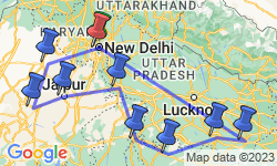 Google Map: 17-daagse rondreis Rajasthan en Varanasi